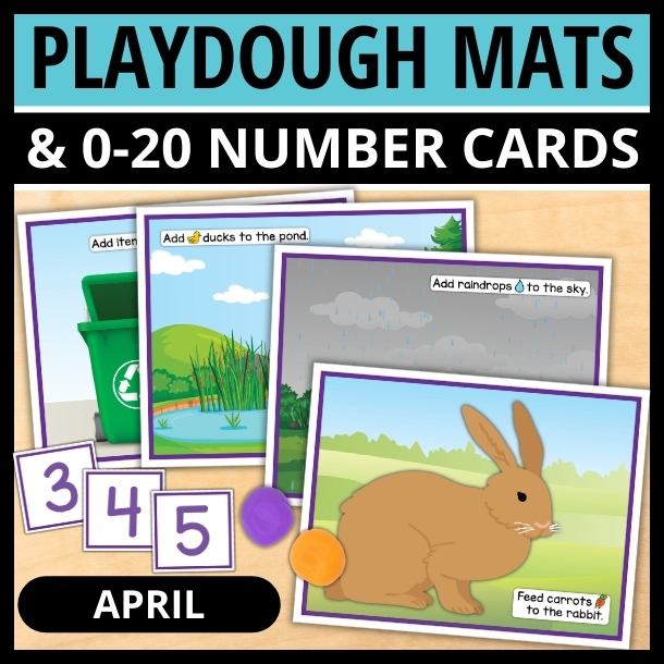 April Playdough Mats and Number Cards