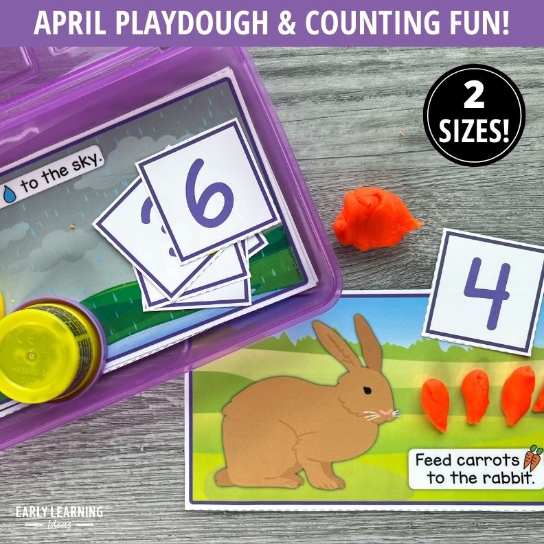 April Playdough Mats and Number Cards
