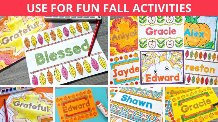 Name Coloring Pages - Fall