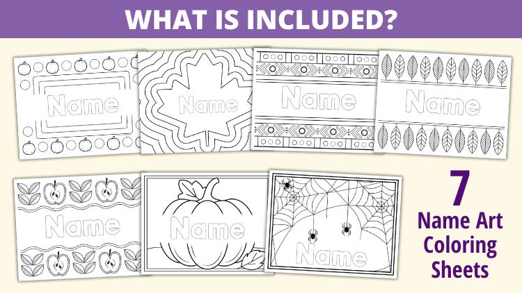 Name Coloring Pages - Fall