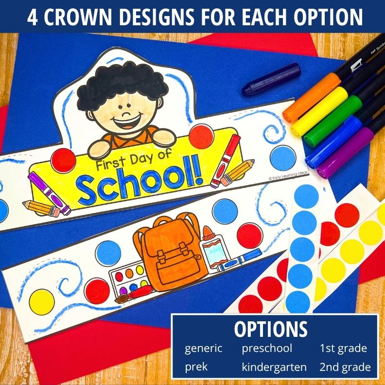 First Day of School Crown Craft Printable