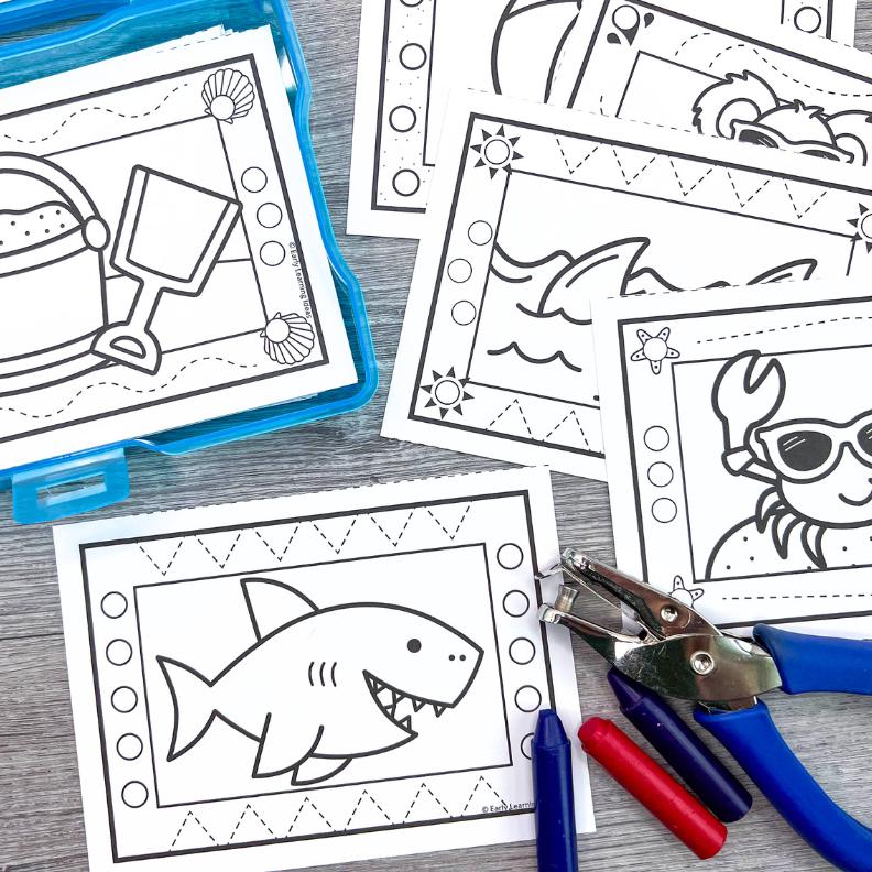 Hole Punch Task Cards - Beach