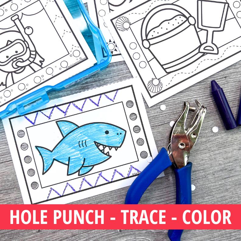 Hole Punch Task Cards - Beach