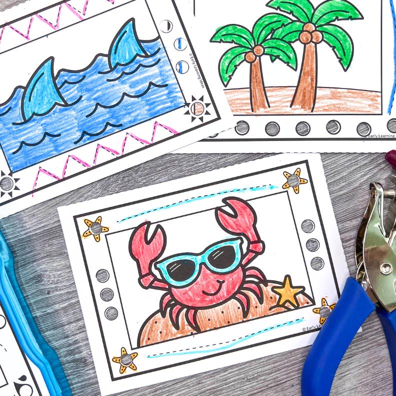 Hole Punch Task Cards - Beach