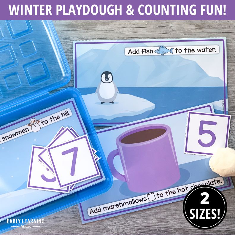Winter Playdough Mats and Number Cards