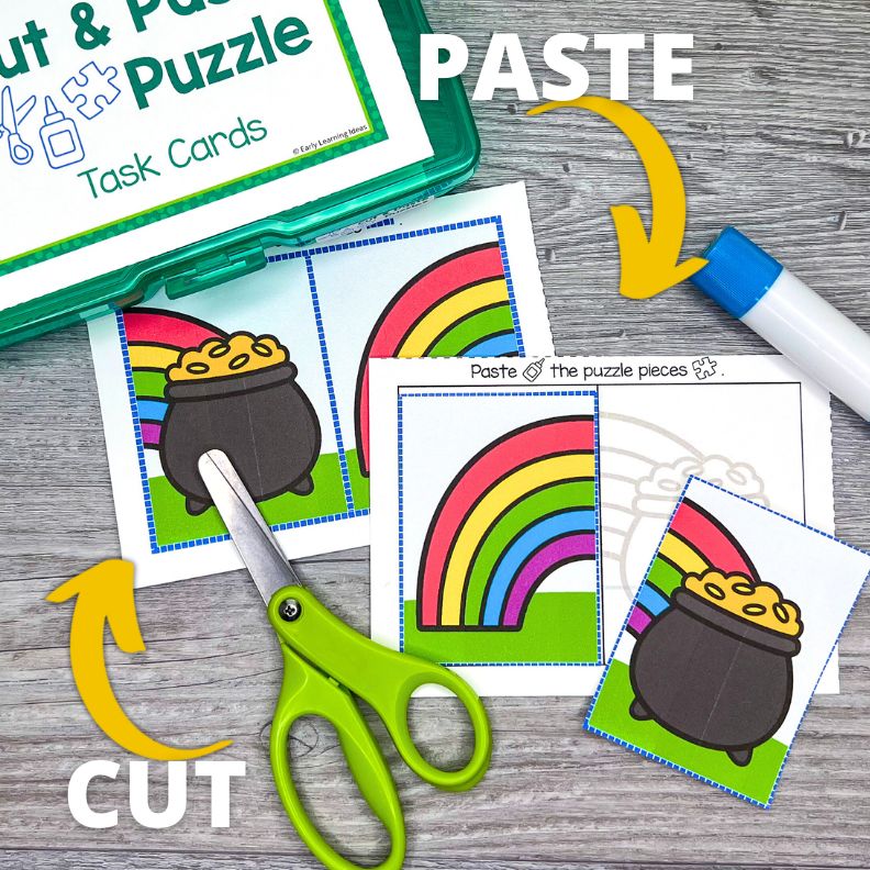 St. Patrick's Day Cut and Paste Puzzles