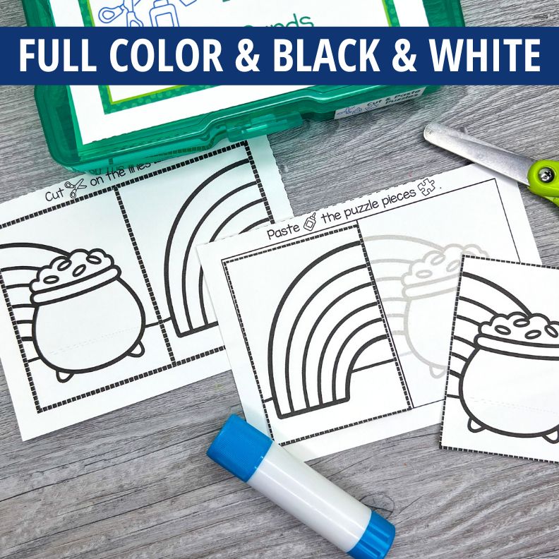 St. Patrick's Day Cut and Paste Puzzles