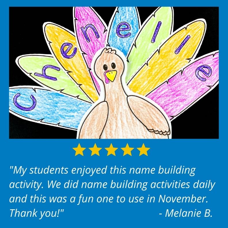 Editable Name Practice Puzzles - Thanksgiving Turkey Name Puzzles