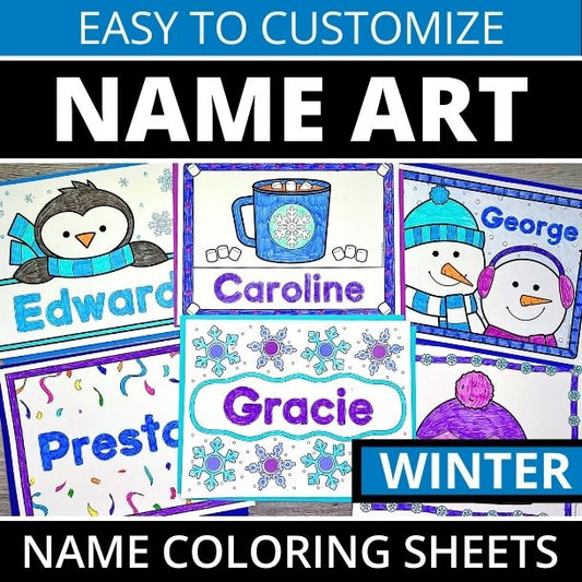 Winter Name Coloring Sheets