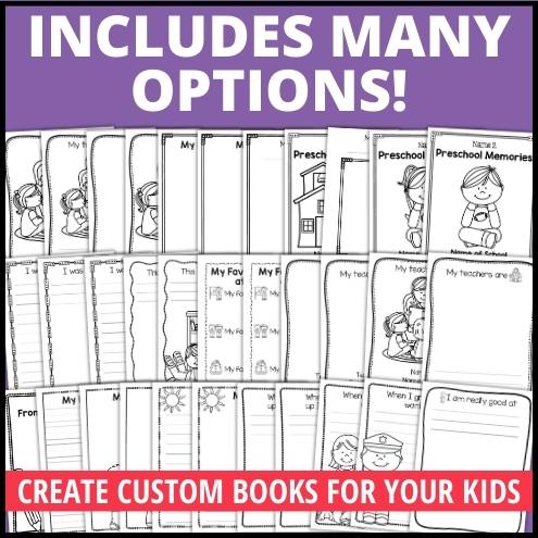 End of the Year Memory Book for Preschool Pre-K Kindergarten - End of Year Fun