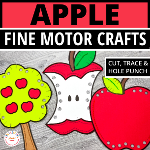 Apple Themed Fine Motor Activity and Craft for Preschool