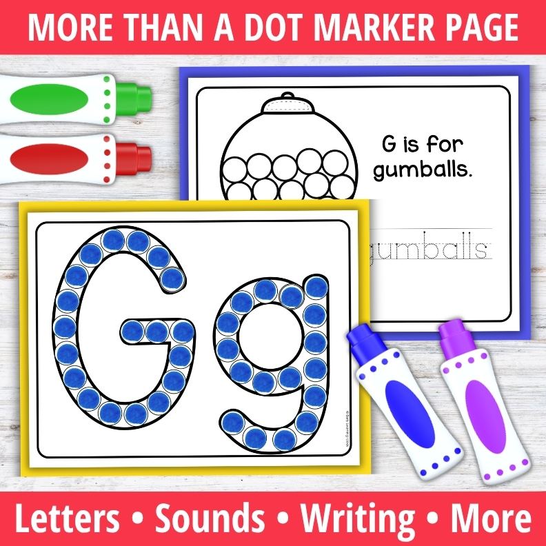 Letter G Dot Marker Coloring Pages
