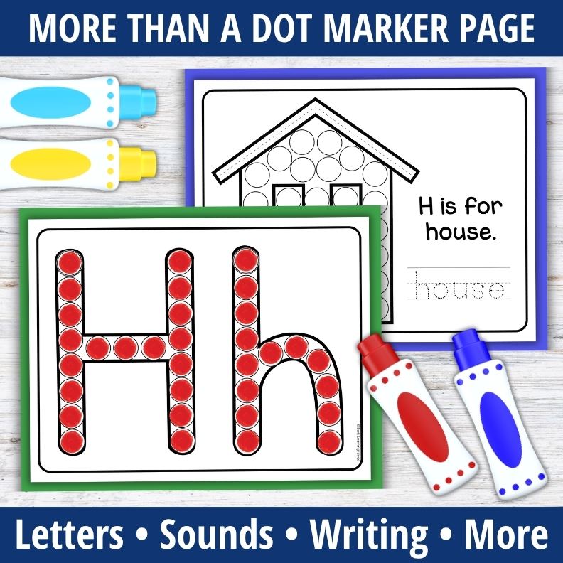 Letter H Dot Marker Coloring Pages