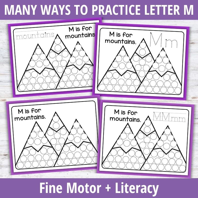 Letter M Dot Marker Coloring Pages