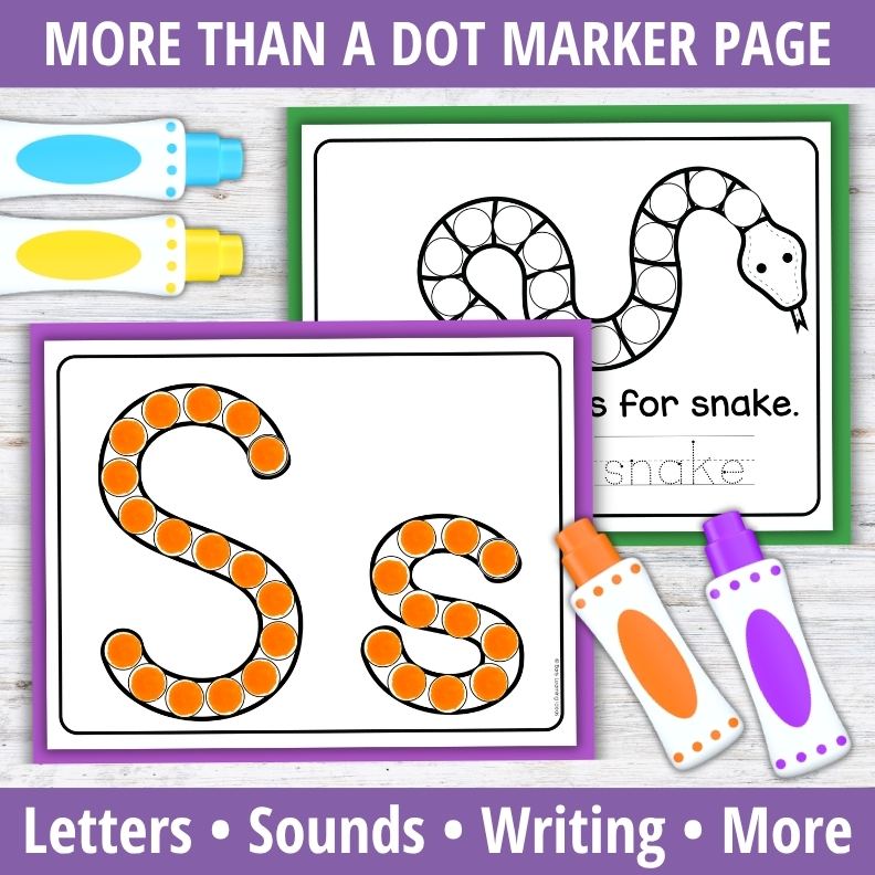 Letter S Dot Marker Coloring Pages