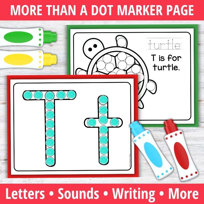 Letter T Dot Marker Coloring Pages