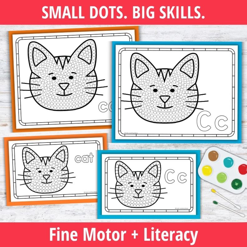 Letter C Q-tip Dot Painting Activity Pages