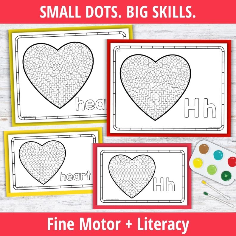 Letter H Q-tip Dot Painting Activity Pages