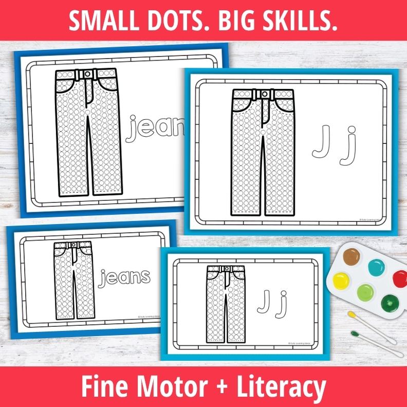 Letter J Q-tip Dot Painting Activity Pages