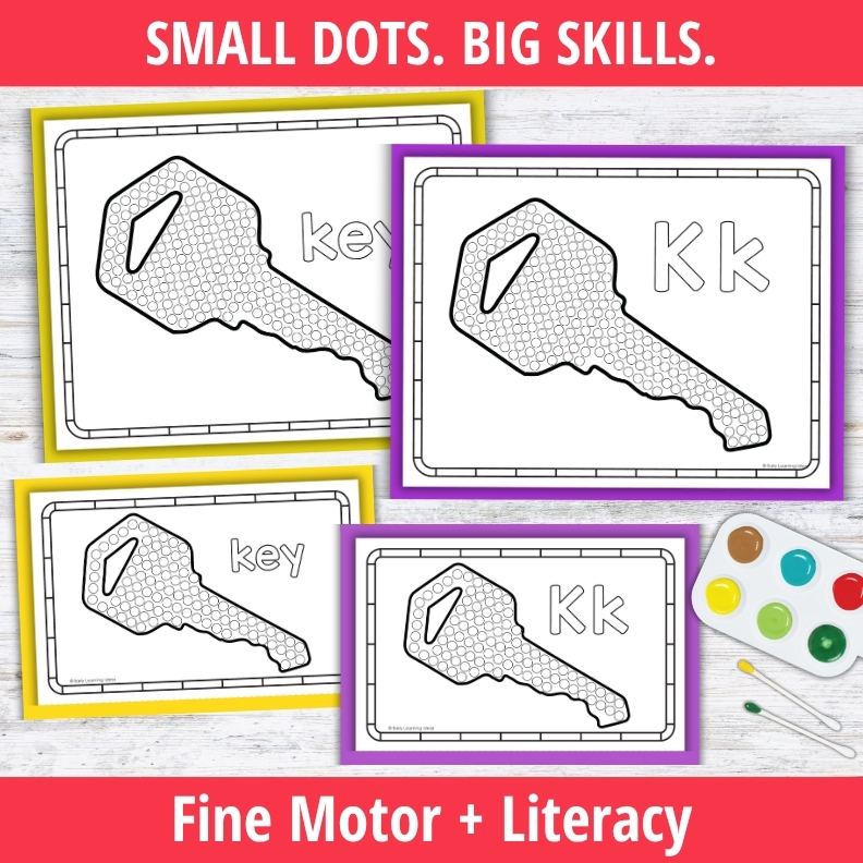 Letter K Q-tip Dot Painting Activity Pages