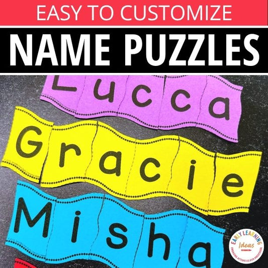 Editable Name Practice Puzzles - Wavy Puzzles