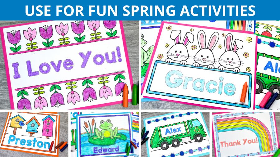 Spring Name Art Coloring Pages
