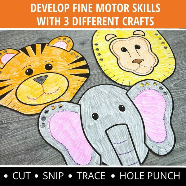 Zoo Animal Fine Motor Craft Activities Early Learning Ideas