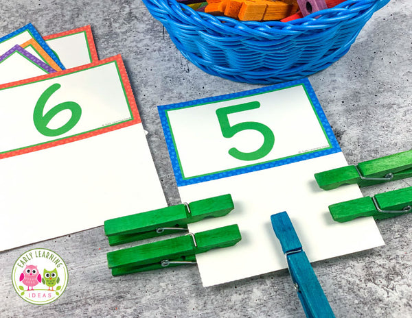 Counting & Fine Motor Clip Activities – Early Learning Ideas