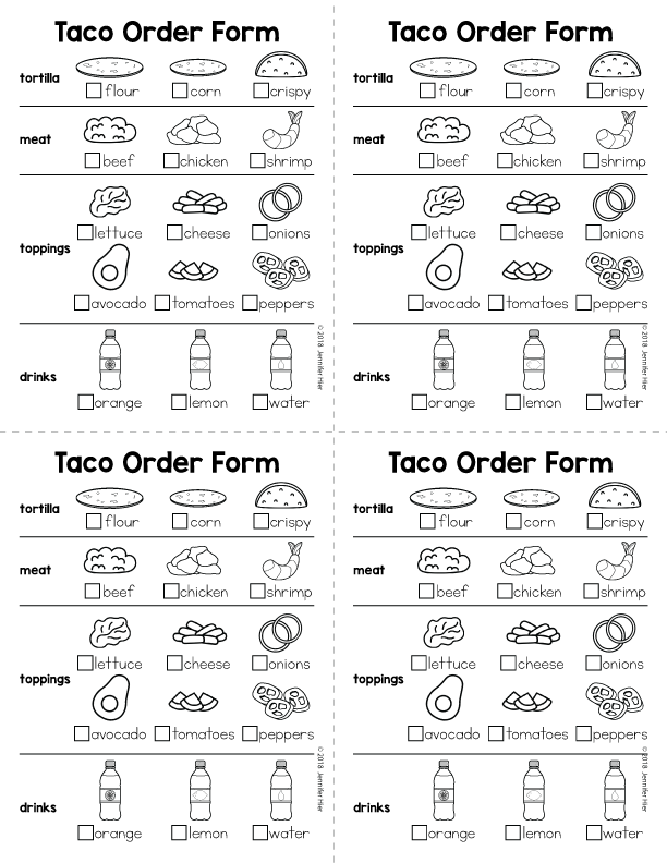 Taco Restaurant Dramatic Play Printables
