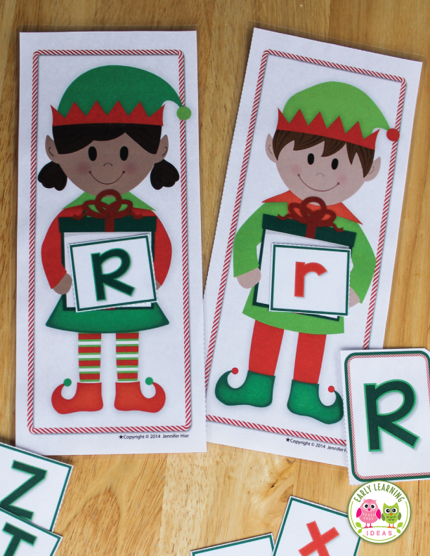 Christmas Elf ABC, Beginning Sound, & Rhyming Activity