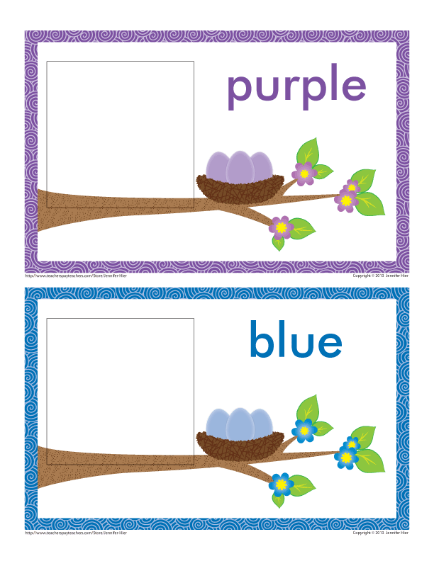 Color Match Activity: Spring Bird Color Match