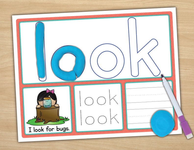 Sight Word Practice & Review Activities - Playdough Mats - Fry List First 100