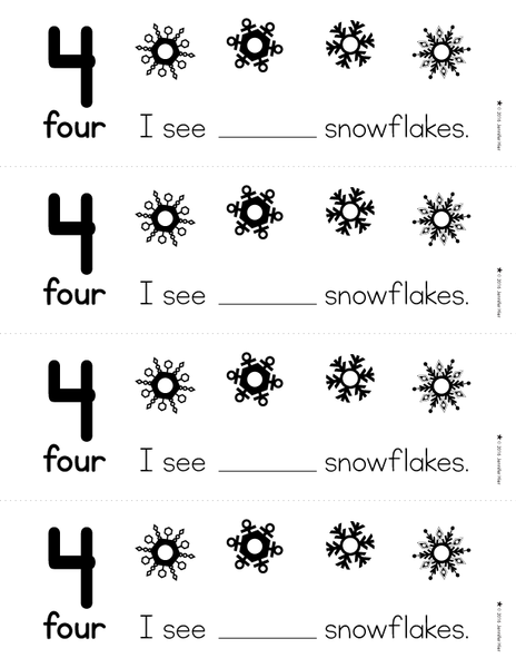 Snowflake Counting 1-10 Interactive Hole Punch Counting Books