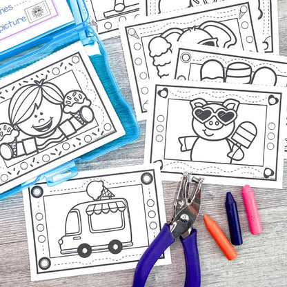 Hole Punch Task Cards - Ice Cream