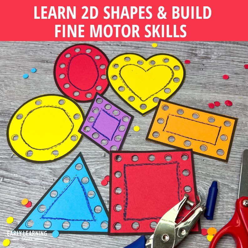 Shape Cutting, Hole Punching, and Tracing Activity Early Learning Ideas