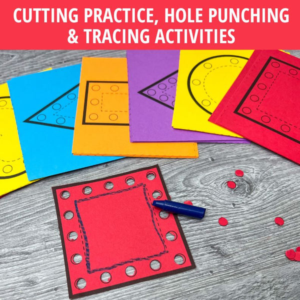 Shape Cutting, Hole Punching, and Tracing Activity – Early Learning Ideas