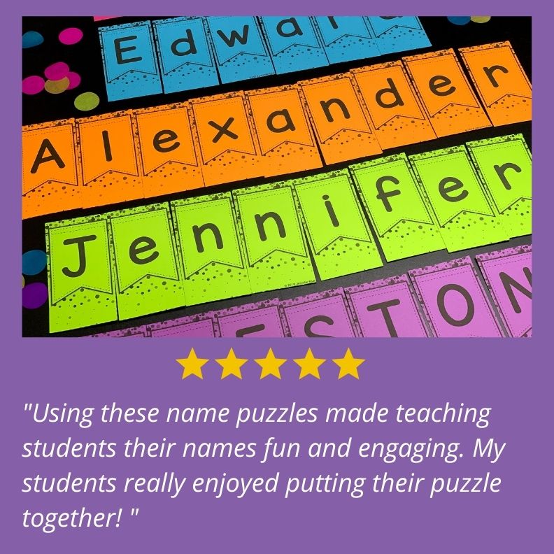 Editable Name Practice Puzzles - Celebration Banners – Early Learning Ideas