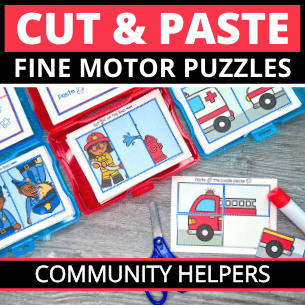 Cut and Paste Puzzles - Community Helpers – Early Learning Ideas