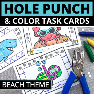 Hole Punch Task Cards - Beach