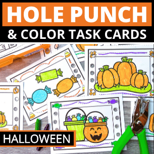 Hole Punch Task Cards - Halloween