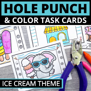 Hole Punch Task Cards - Ice Cream