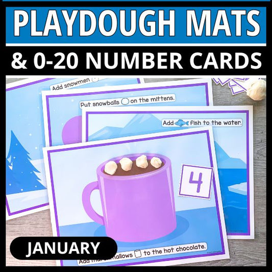 Winter Playdough Mats and Number Cards