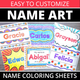 Name Art Coloring Sheets