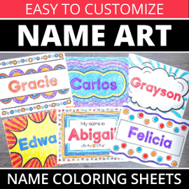 Name Art Coloring Sheets