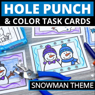 Hole Punch Task Cards - Snowman