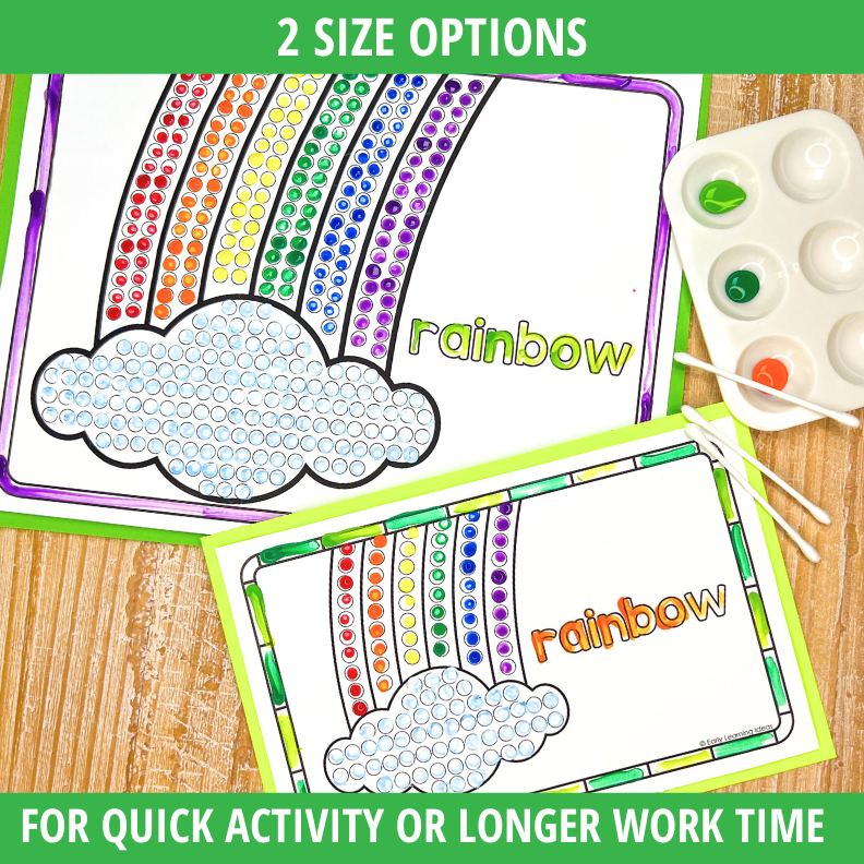 St. Patrick's Day Q-tip Dot Painting Activity Sheets