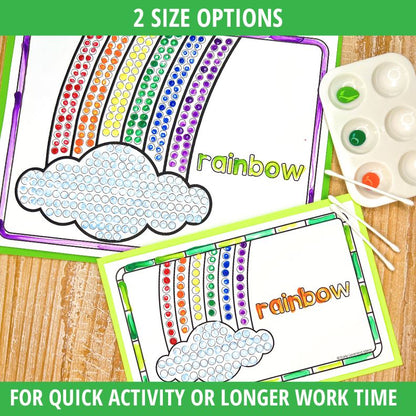 St. Patrick's Day Q-tip Dot Painting Activity Sheets