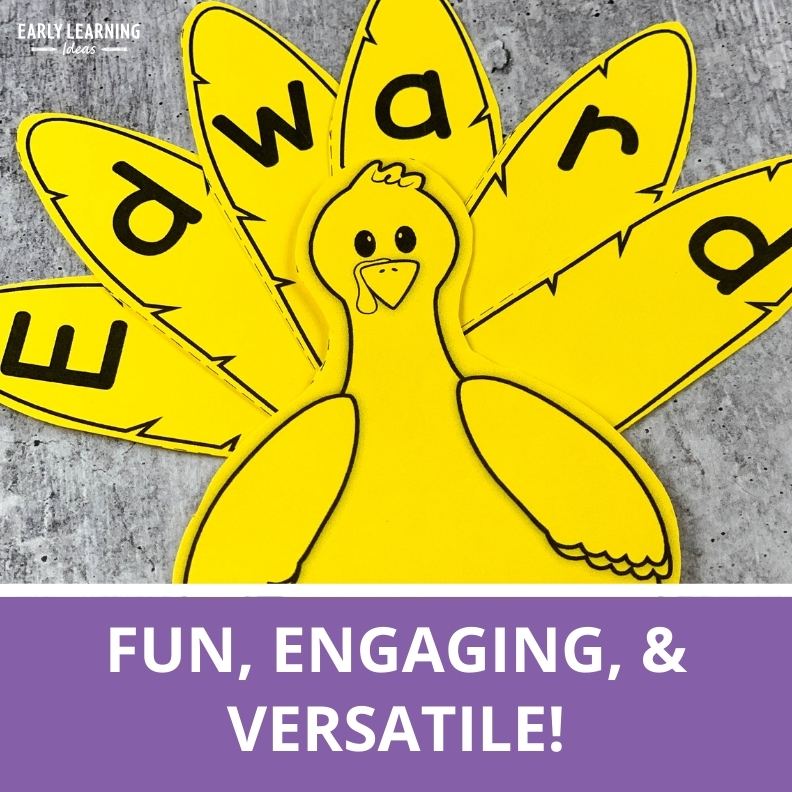 Editable Name Practice Puzzles - Thanksgiving Turkey Name Puzzles