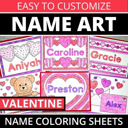 Valentines Day Name Art