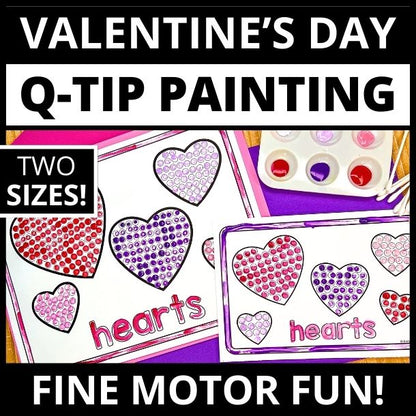Valentine's Day Q-tip Dot Painting Sheets